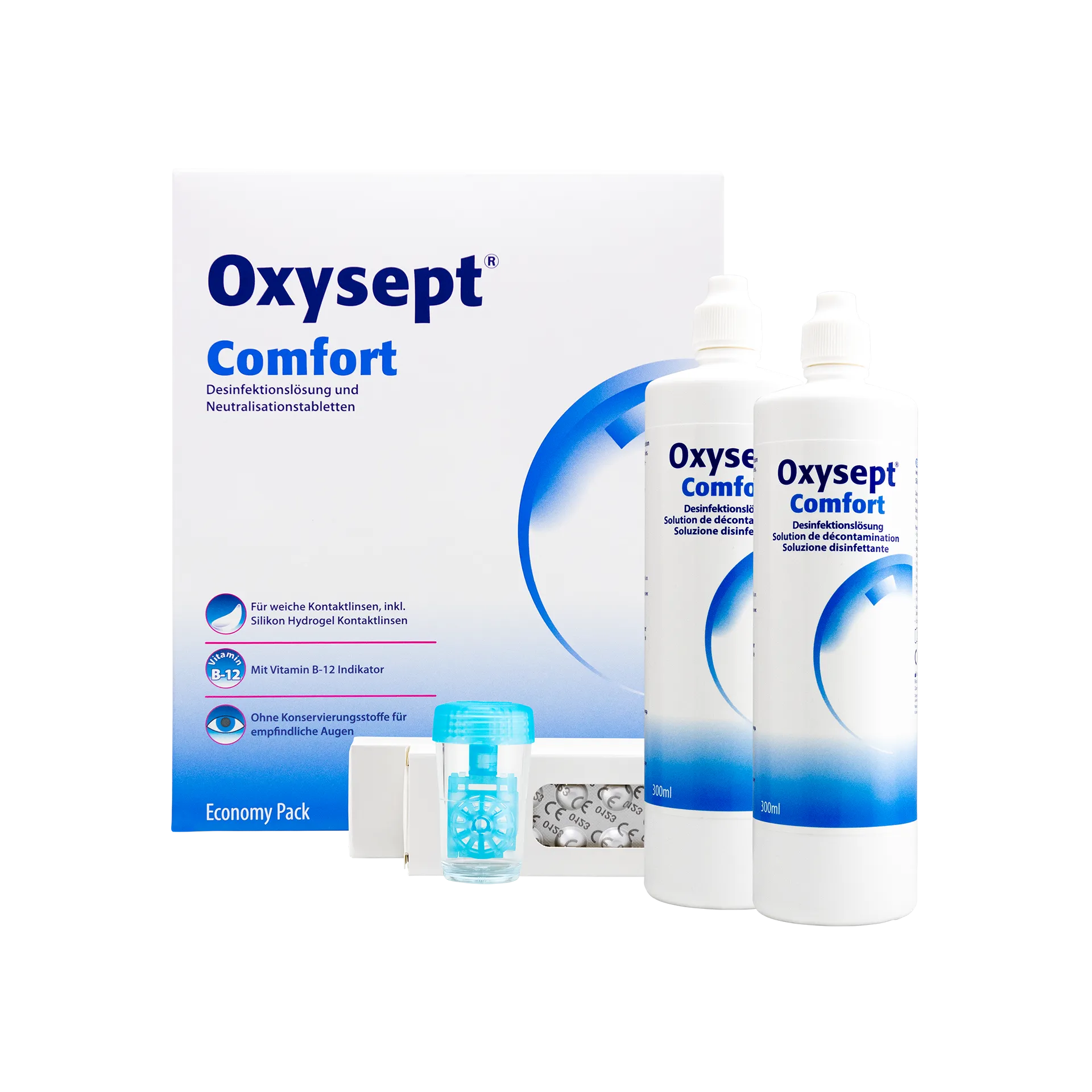Oxysept Comfort Economy-Pack (2x300 ml + 120ml + 70 Tabletten)